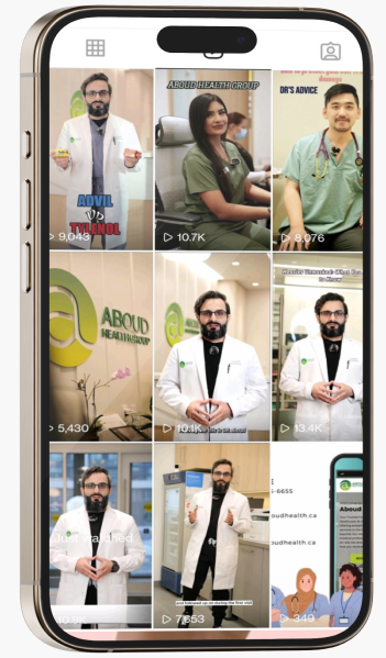 screenshot of collection reels created by cs web solution’s SMM team for Aboud Health Group